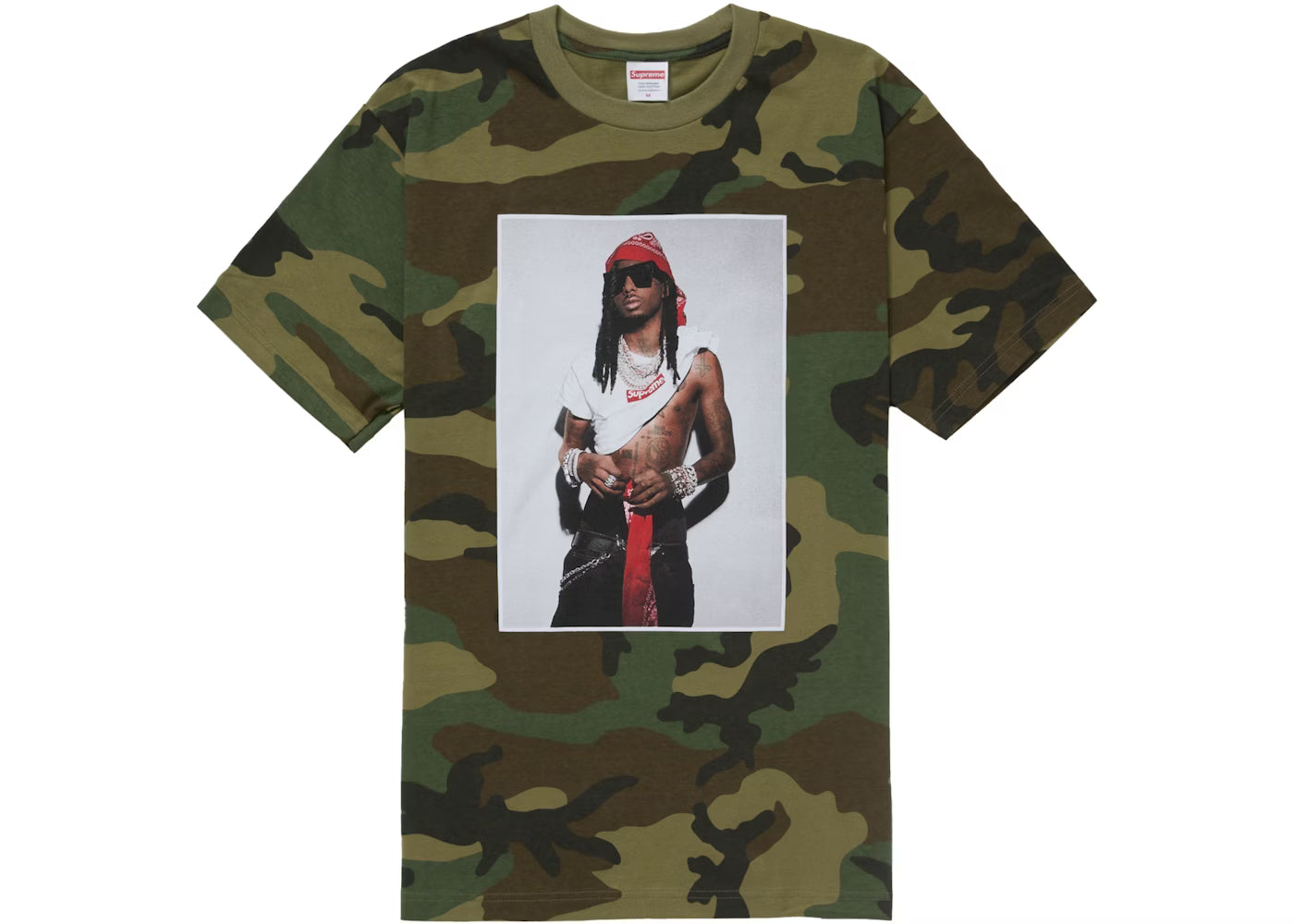 Supreme Playboi Carti Tee Woodland Camo (Pre-Order)